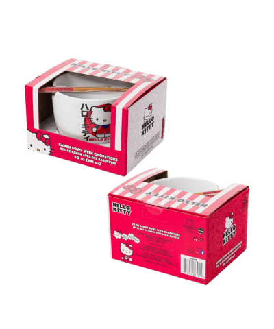 Hello Kitty Ceramic Ramen Bowl and Chopstick Set (Japan Logo) $11.79 Home Goods