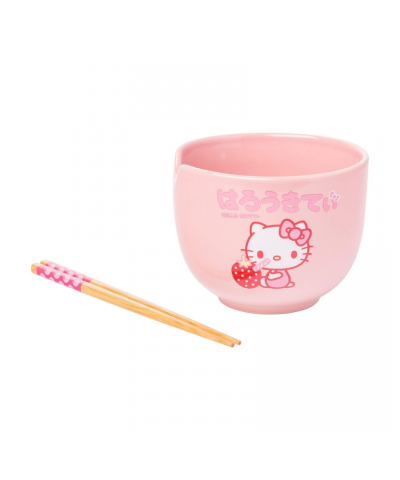 Hello Kitty Ceramic Ramen Bowl and Chopstick Set (Strawberry Milk) $8.20 Home Goods