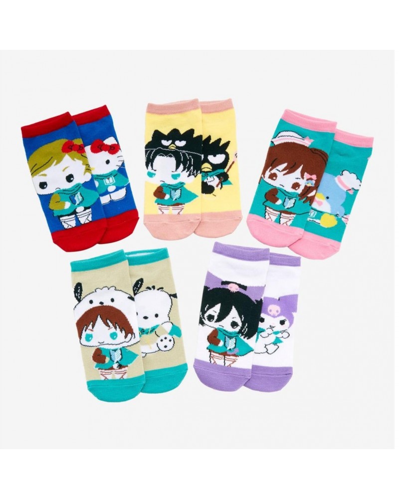 Hello Kitty and Friends x Attack on Titan 5-Pair Sock Set $3.50 Accessory