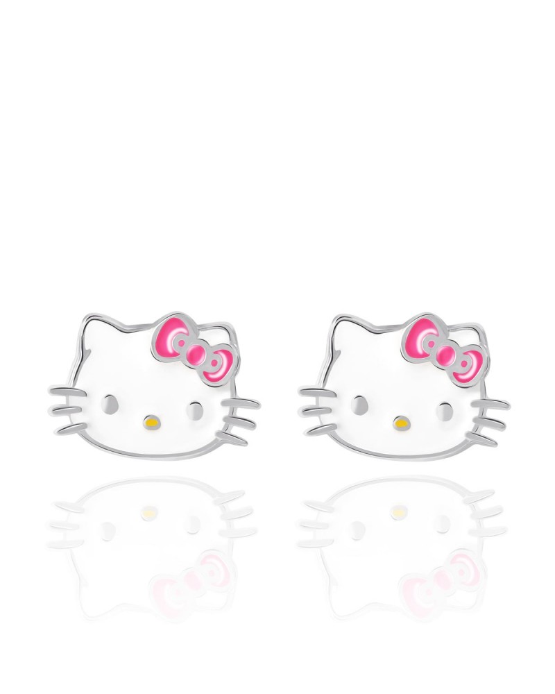 Hello Kitty Sterling Silver Enamel Stud Earrings $25.92 Jewelry