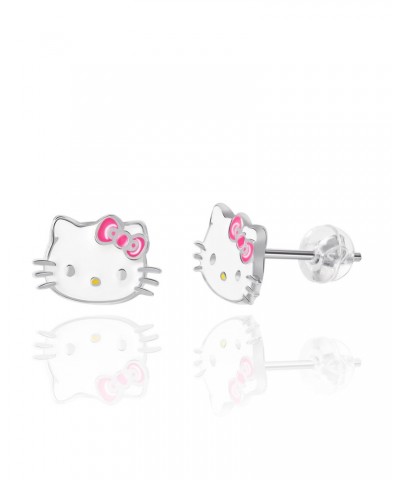 Hello Kitty Sterling Silver Enamel Stud Earrings $25.92 Jewelry