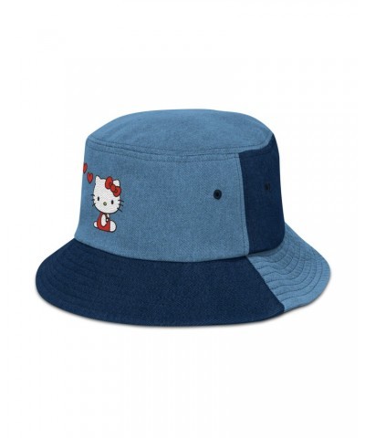 Hello Kitty Embroidered Denim Bucket Hat $16.24 Apparel