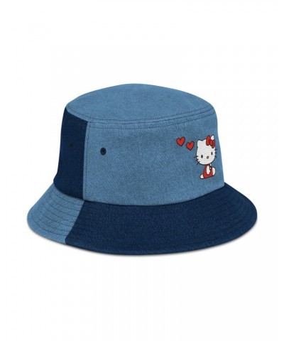 Hello Kitty Embroidered Denim Bucket Hat $16.24 Apparel