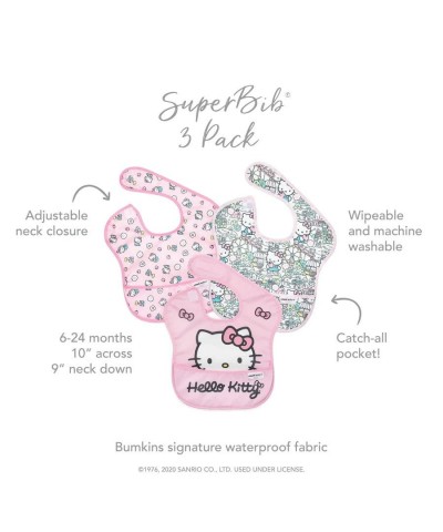 Hello Kitty x Bumkins SuperBib 3-Piece Set $9.85 Kids