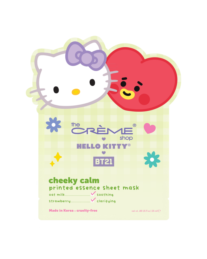 Hello Kitty & BT21 Cheeky Calm Printed Essence Sheet Mask $1.96 Beauty