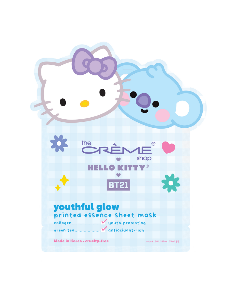 Hello Kitty & BT21 Youthful Glow Printed Essence Sheet Mask $1.84 Beauty