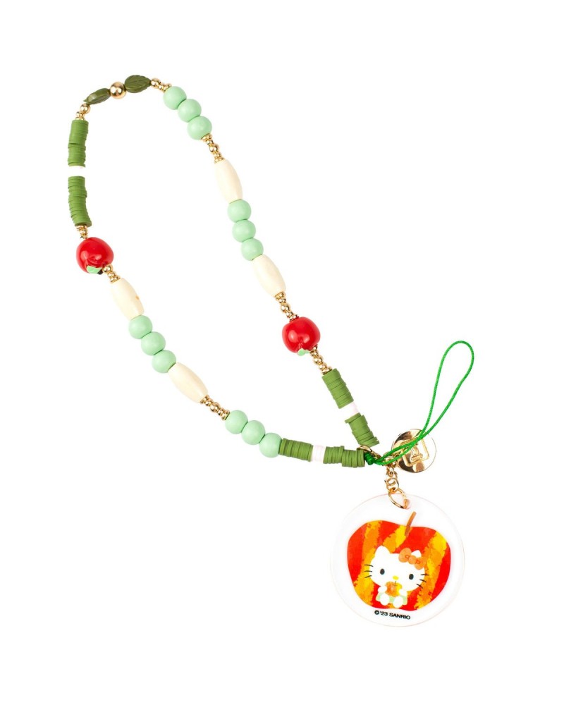 Hello Kitty Apple Beaded Charm Mobile Phone Wrist Strap $7.35 Charm Strap