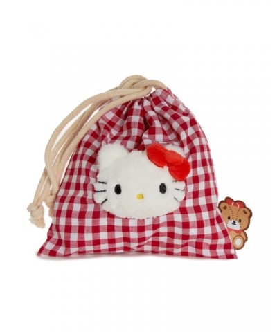 Hello Kitty Drawstring Pouch (Gingham Cafe Series) $9.31 Bags