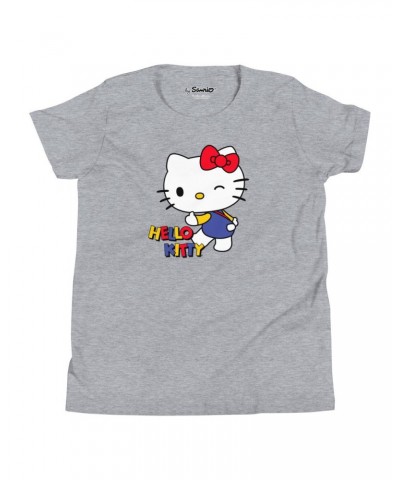 Youth Hello Kitty Primary Logo T-Shirt Heather Gray $11.34 Apparel