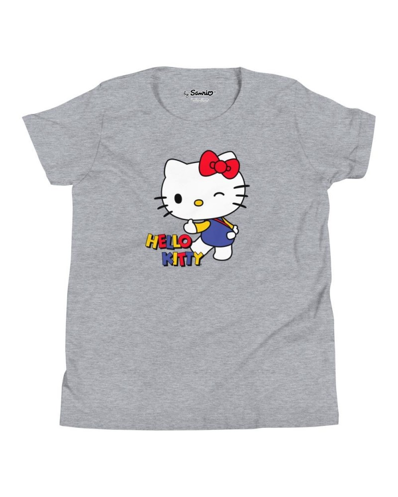 Youth Hello Kitty Primary Logo T-Shirt Heather Gray $11.34 Apparel