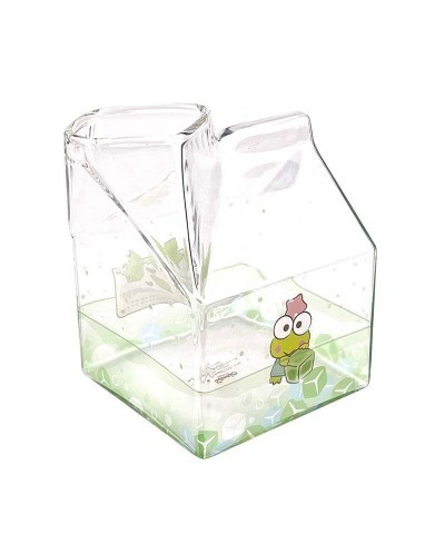 Keroppi Kawaii Glass Milk Carton Cup $13.72 Home Goods