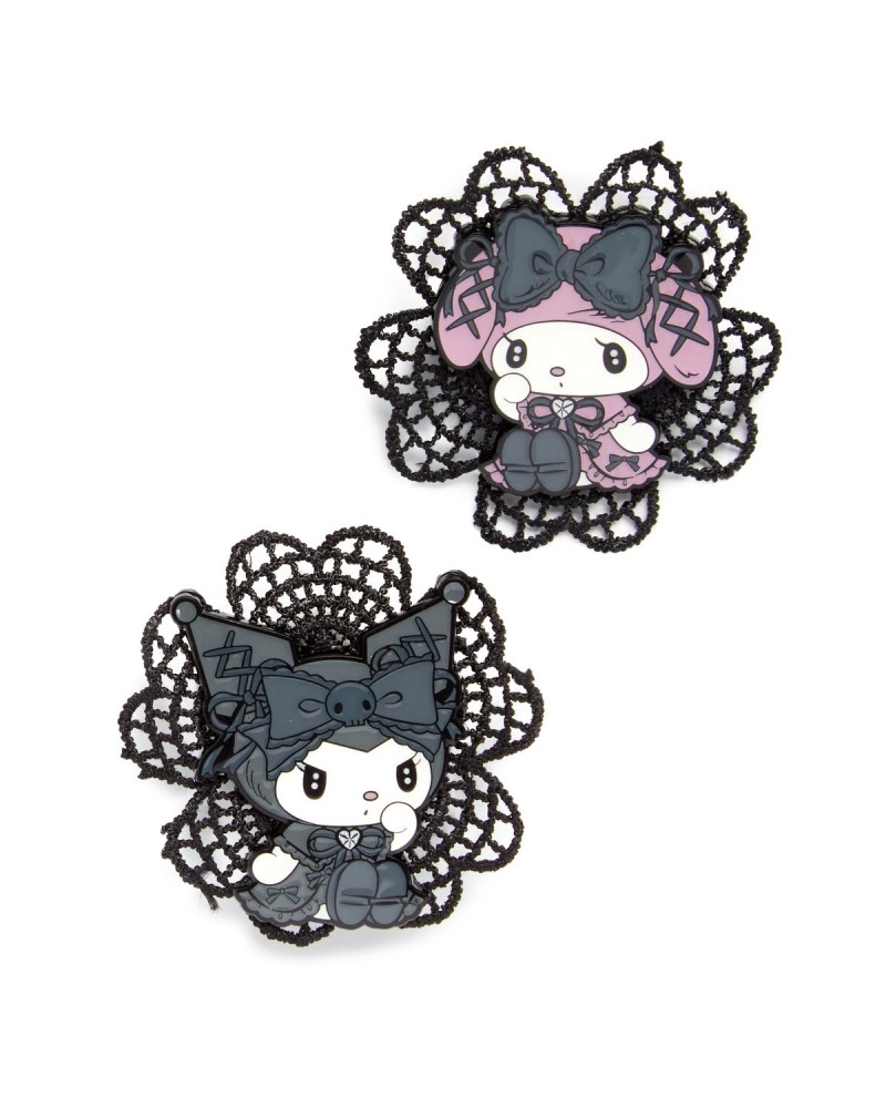 Kuromi & My Melody Lolita MeloKuro Lace Pin Set $7.50 Accessories