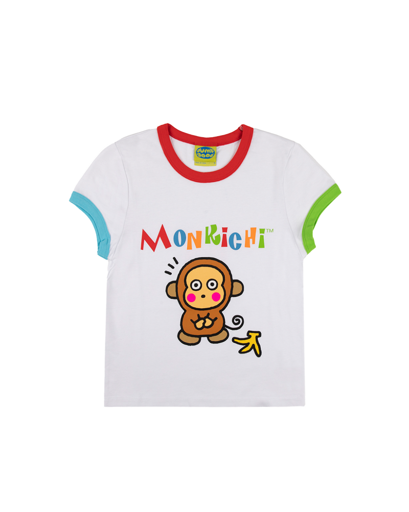 Monkichi x Dumbgood White Ringer Baby Tee $21.42 Apparel