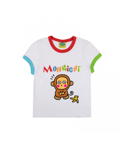 Monkichi x Dumbgood White Ringer Baby Tee $21.42 Apparel