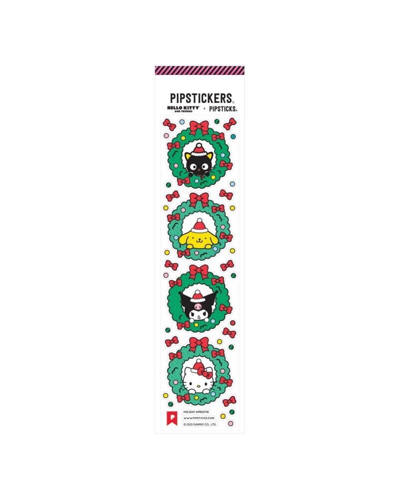 Hello Kitty And Friends x Pipsticks Holiday Wreaths Sticker Sheet $2.59 Stationery